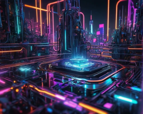 cybercity,cyberscene,cyberia,cyberworld,cybertown,cyberview,futuristic landscape,synth,colorful city,hypermodern,metropolis,microdistrict,synthetic,cyberpunk,fantasy city,cyberport,tron,cinema 4d,cyber,cyberspace,Conceptual Art,Fantasy,Fantasy 14