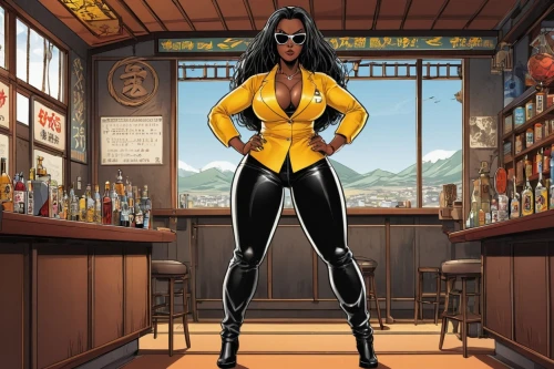 barmaid,ororo,brandy shop,vixen,barkeeper,bartender,bartending,asami,barkeep,zatanna,yellowjacket,sprint woman,liquor bar,superwasp,bar,zatara,giganta,barmaids,barranger,sisulu,Illustration,American Style,American Style 13