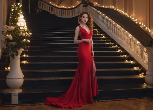 red gown,lady in red,elegante,a floor-length dress,elegant,man in red dress,seoige,elegance,girl in red dress,christmas gold and red deco,claridges,henstridge,chastain,evening dress,red dress,in red dress,traviata,marchioness,eveningwear,girl on the stairs,Conceptual Art,Daily,Daily 30