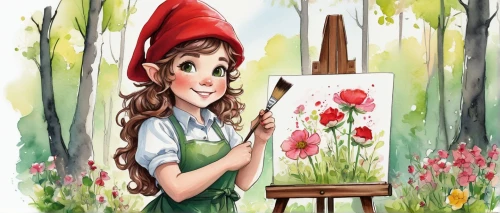 flower painting,watercolourist,art painting,meticulous painting,painting technique,arrietty,painter,illustrator,painting,carnation coloring,fabric painting,photo painting,paintbrush,flower illustrative,flower drawing,painter doll,watercolorist,watercolor background,flower art,fairy tale character,Illustration,Black and White,Black and White 34