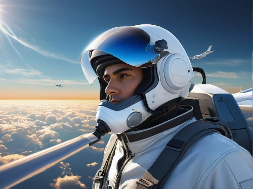 glider pilot,skyman,spacewalker,astronautic,extravehicular,sky space concept,skydiver,astronaut,astronaut helmet,troposphere,aircraftman,spacesuit,microaire,astronautics,thermosphere,stratospheric,spaceman,sci fiction illustration,flightsafety,spacefaring,Illustration,Abstract Fantasy,Abstract Fantasy 02