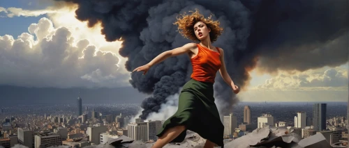 giantess,turilli,city in flames,the conflagration,annabeth,cloverland,apocalyptic,cloverfield,sci fiction illustration,abnegation,firestorms,the pollution,macniven,rapture,apocalypso,psychokinesis,woman fire fighter,apocalyptically,volcanologist,apocalypses,Art,Artistic Painting,Artistic Painting 40