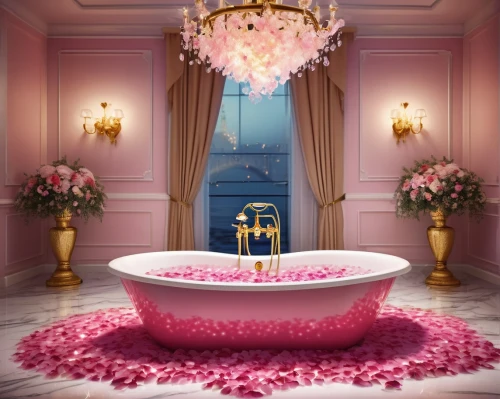 luxury bathroom,bathtub,bath room,beauty room,bath,the girl in the bathtub,bathtubs,bathroom,tub,bath with milk,taking a bath,romantic rose,valentine's day décor,pink roses,utena,rose petals,the little girl's room,banyo,ornate room,flower water,Conceptual Art,Fantasy,Fantasy 21