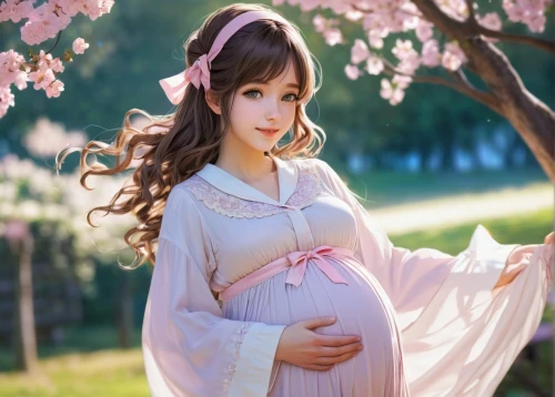 pregnant girl,hanfu,pregnant woman,pregnant women,pregnant woman icon,diaochan,prenatal,gestational,surrogacy,maternity,guqin,pregnant statue,prenatally,qixi,wuxian,ao dai,childbearing,apricot blossom,preeclampsia,pregnant book,Illustration,Realistic Fantasy,Realistic Fantasy 23