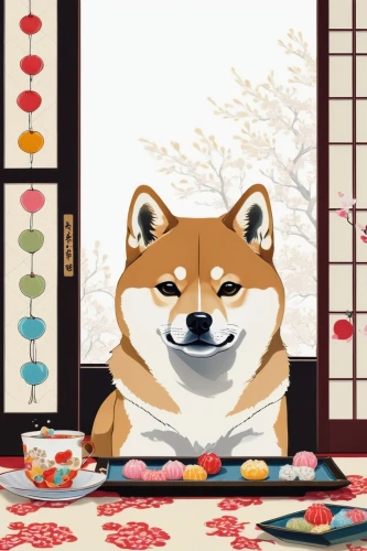 inu,kakiemon,horo,shiba,shibe,shiba inu,tea ceremony,shib,kaiseki,yukai,teatime,kani,cute fox,kitsune,inugami,japanese cuisine,shingen,donburi,happyanunoit,tsubo,Illustration,Black and White,Black and White 02