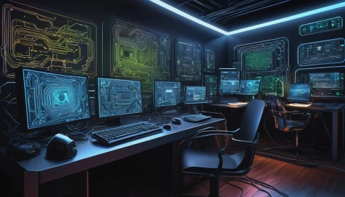 computer room,cyberscene,computer workstation,working space,computerized,study room,cyberpunk,cybertown,ufo interior,computer,cyberia,the server room,spaceship interior,workstations,cybernet,cyber,cybertrader,modern office,cyberview,work space,Illustration,Realistic Fantasy,Realistic Fantasy 11