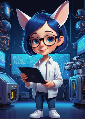 cartoon doctor,wildstar,technologist,programadora,female doctor,mascotech,girl at the computer,paraprofessional,laboratory information,women in technology,researcher,cyberia,computerologist,csiro,seamico,kimbundu,cybertown,microsurgeon,biostatistician,librarian,Illustration,Vector,Vector 09