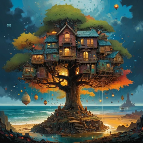 tree house,treehouse,tree house hotel,treehouses,dreamhouse,houses clipart,fantasy picture,little house,magic tree,house in the forest,fairy house,fantasy art,home landscape,witch's house,colorful tree of life,bird house,tangerine tree,mushroom landscape,tree of life,kinkade,Photography,General,Commercial
