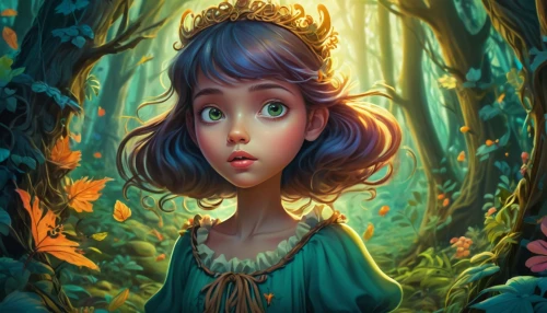 fairie,fairy tale character,thumbelina,fairy forest,faerie,princess anna,faery,fae,enchanted forest,storybook character,little girl fairy,faires,dryad,girl with tree,fantasy portrait,fairyland,arrietty,esmeralda,the enchantress,mystical portrait of a girl,Illustration,Realistic Fantasy,Realistic Fantasy 37