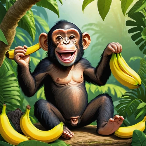 monkey banana,macaco,banane,shabani,nanas,monke,banana,banan,ape,macaca,simian,palaeopropithecus,bamana,prosimian,bonobos,utan,monkeying,orang utan,primate,mally,Illustration,Vector,Vector 12