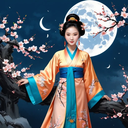 hanfu,chuseok,geisha girl,gisaeng,oriental princess,hanbok,geishas,plum blossoms,joseon,heian,qibao,plum blossom,goryeo,oriental girl,oiran,oriental painting,geisha,mid-autumn festival,wulin,the plum flower,Unique,Design,Logo Design