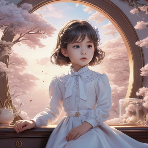 mystical portrait of a girl,heatherley,fantasy portrait,hoshihananomia,violet evergarden,fantasy picture,the little girl,fairy tale character,peignoir,the little girl's room,little girl fairy,serafina,portrait background,children's background,world digital painting,suzong,evangeline,innocence,yanzhao,cinderella,Photography,Fashion Photography,Fashion Photography 02