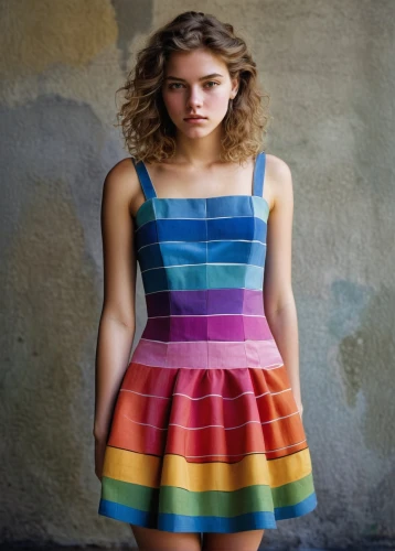 missoni,a girl in a dress,rainbow colors,multi coloured,rainbow pattern,rainbow background,pinafore,rainbow color palette,nice dress,striped background,gondry,multicolored,colorful bleter,raimbow,doll dress,colorful,leanbow,colorfully,stripey,serape,Photography,Documentary Photography,Documentary Photography 21