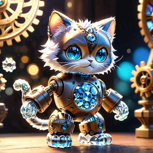 goldlion,doll cat,trinket,filbert,glitzier,cyberstar,shinier,glitziest,3d render,bejeweled,shiniest,chromaffin,bastet,clawlike,glitz,mithril,clawdy,lumidee,3d rendered,tinkertoy,Anime,Anime,Cartoon