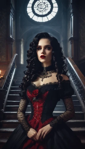 gothic portrait,gothic woman,gothel,gothic dress,vampire woman,gothic style,morwen,volturi,countess,hecate,vampire lady,dark gothic mood,dhampir,victoriana,goth woman,queen of hearts,gothic,sirenia,ravenloft,celtic queen,Unique,3D,Low Poly