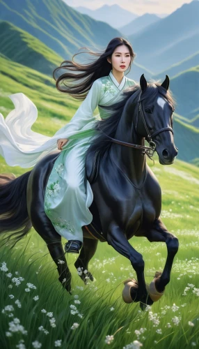 black horse,horse running,a white horse,white horse,inner mongolian beauty,galloping,galloped,horseback,fingon,little girl in wind,fantasy picture,gallop,gondolin,mountain spirit,horsewoman,lily of the field,mongolian girl,caballo,qilin,pevensie,Conceptual Art,Fantasy,Fantasy 03