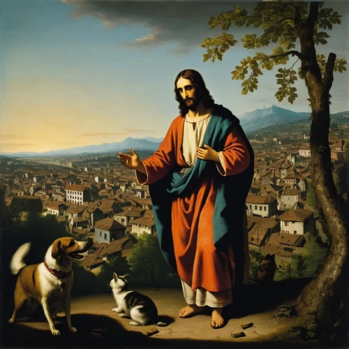 the good shepherd,domenichino,tiziano,giorgione,good shepherd,jeshua,emmaus,carracci,zaccheus,conegliano,perugino,palocci,cammarata,evangelista,francisci,bergamo,evangelisti,saint peter,church painting,saint mark,Art,Classical Oil Painting,Classical Oil Painting 25