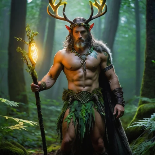 cernunnos,druidic,faun,dagda,male elf,herne,stoick,forest man,archdruid,rhoderick,satyr,druidism,elron,freyr,tandava,actaeon,fauns,pagan,faune,northman,Art,Classical Oil Painting,Classical Oil Painting 20