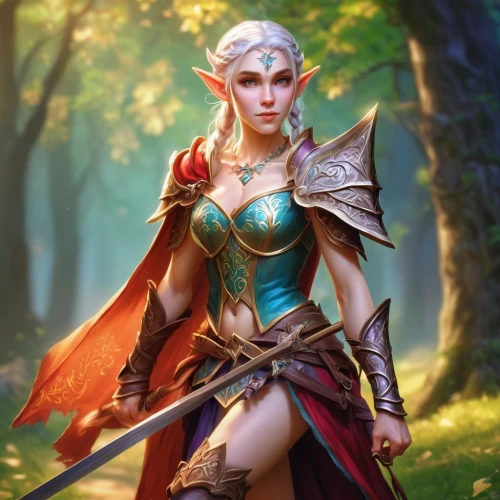 female warrior,jaina,male elf,elona,wood elf,dark elf,yavana,nissa,thorhild,daxia,inara,elspeth,vaivara,shadrake,karavas,velika,fantasy warrior,rafaela,sorceror,violet head elf,Conceptual Art,Fantasy,Fantasy 31