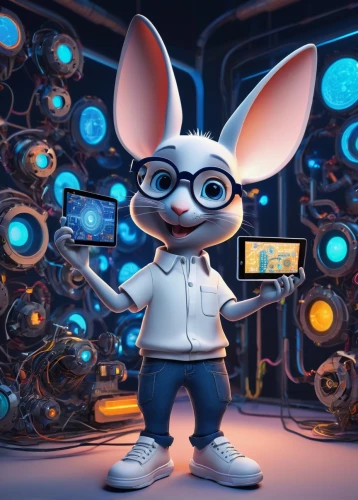 rabbids,bellwether,robotboy,cartoon bunny,theodore,microtus,ratterman,bohlander,cartoon rabbit,minatom,buuren,energex,penfold,cute cartoon character,electron,mascotech,chua,3d render,cartoon doctor,engineer,Art,Classical Oil Painting,Classical Oil Painting 17