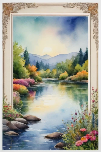 landscape background,river landscape,watercolor frame,watercolor background,watercolour frame,digiscrap,nature background,round autumn frame,autumn frame,meadow in pastel,meadow landscape,salt meadow landscape,autumn landscape,nature landscape,springtime background,photo painting,streamside,flower painting,autumn background,mountain scene,Photography,General,Fantasy