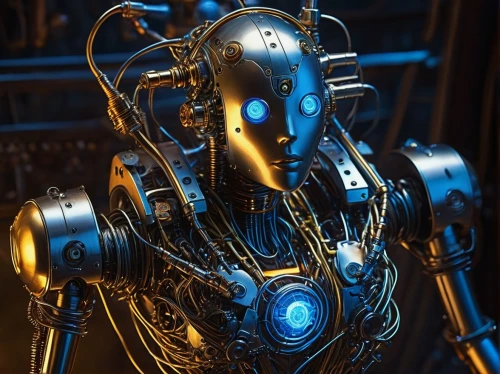 automaton,cybersmith,mechanoid,cyberman,ultron,cyborg,cyberdog,biomechanical,automata,scrap sculpture,cybernetic,machine,automatons,electro,mechanician,robotic,automatica,cinema 4d,metal figure,cyberian,Illustration,Realistic Fantasy,Realistic Fantasy 16