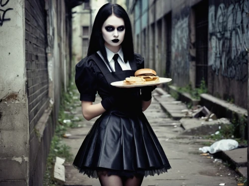 dark mood food,gothic woman,jordison,goth woman,skold,anorexia,monami,woman holding pie,blackmetal,ravenous,gorgoroth,covens,gothic dress,gothic style,goth,shrilly,waitress,sukeban,goth like,hunger,Conceptual Art,Daily,Daily 11