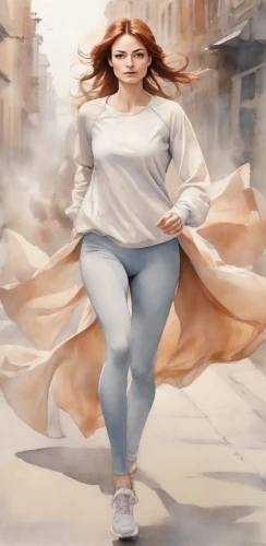 sprint woman,woman walking,rotoscoping,paparizou,rotoscoped,rotoscope,female runner,advertising figure,girl walking away,donsky,boschi,pedestrian,schippers,motionplus,compositing,world digital painting,rexona,hydroxycut,free running,stuntwoman,Digital Art,Watercolor