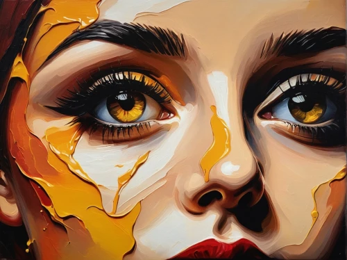 adnate,gold paint stroke,gold paint strokes,nielly,painted lady,bodypainting,chevrier,glass painting,body painting,woman face,world digital painting,woman's face,overpainting,oil paint,painting technique,acrylic paint,art painting,spray paint,tears bronze,bodypaint,Illustration,Abstract Fantasy,Abstract Fantasy 02