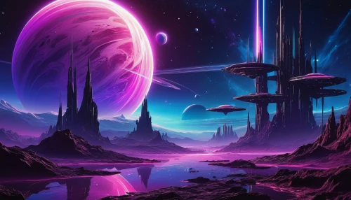 futuristic landscape,alien world,alien planet,vanu,space art,scifi,vast,fantasy landscape,homeworld,skyterra,nebulos,purple landscape,planetaria,sci - fi,sci fi,homeworlds,planet alien sky,galactic,space port,extrasolar,Art,Artistic Painting,Artistic Painting 08