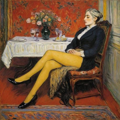 woman sitting,woman on bed,woman eating apple,mademoiselle,woman drinking coffee,lautrec,woman with ice-cream,blonde woman reading a newspaper,girl sitting,woman at cafe,tuxen,girl with cereal bowl,gottlieb,woman holding pie,girl with bread-and-butter,albertine,portrait of a woman,kitaj,la violetta,in seated position,Art,Artistic Painting,Artistic Painting 04