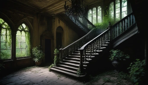 the threshold of the house,upstairs,abandoned places,staircase,outside staircase,abandoned house,abandoned place,old victorian,hallway,abandoned room,stairwell,dandelion hall,gothic style,stairway,staircases,abandoned,urbex,lostplace,victoriana,luxury decay,Illustration,Retro,Retro 03