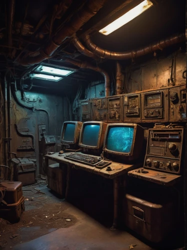 computer room,engine room,fallout shelter,basement,bunker,subbasement,the boiler room,wardroom,storeroom,mining facility,empty interior,decommissioned,basements,spaceship interior,furnaces,nostromo,cosmodrome,fallout,urbex,abandoned room,Conceptual Art,Oil color,Oil Color 05