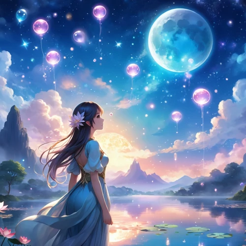 moon and star background,starry sky,fantasy picture,selene,the moon and the stars,blue moon rose,stars and moon,celestial,moon and star,moonchild,the night sky,night sky,celestial event,moonlit night,astronomy,celestial bodies,moonbeams,moonlight,starry night,cielo,Illustration,Realistic Fantasy,Realistic Fantasy 01