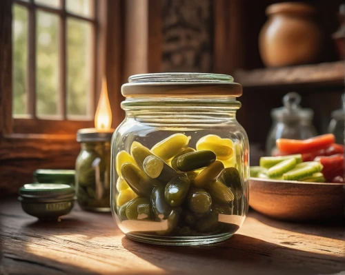 homemade pickles,pickled cucumbers,glass jar,pickling,mixed pickles,empty jar,jar,jars,olive in the glass,mediterranean diet,ferments,giardiniera,fish oil capsules,glass containers,mason jars,olive butter,cosmetics jars,fermentation,pickles,jam jars,Illustration,Realistic Fantasy,Realistic Fantasy 39