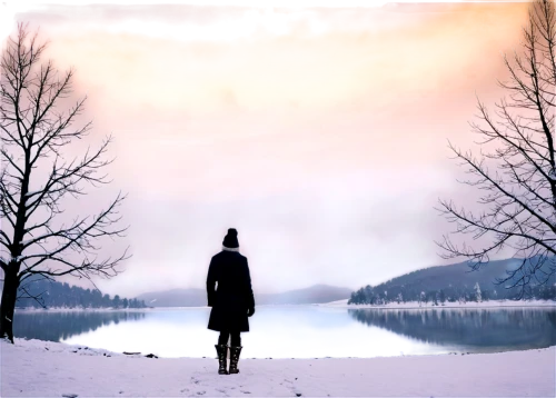 winter background,wintersun,solitude,landscape background,woman silhouette,blackfield,nature background,girl walking away,winters,loneliness,winter dream,isolated,winter lake,anathema,alone,winter landscape,background view nature,solitary,winterreise,woman walking,Photography,Documentary Photography,Documentary Photography 32