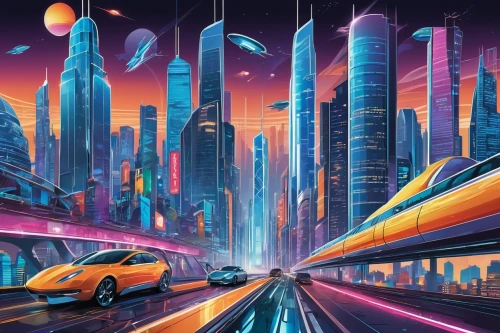 futuristic landscape,3d car wallpaper,superhighways,cybercity,colorful city,car wallpapers,futuristic,city highway,futuregen,cityscape,futurepop,cybertown,stardrive,capcities,fantasy city,futuristic car,cities,motorcity,autopia,futurists,Unique,Design,Sticker