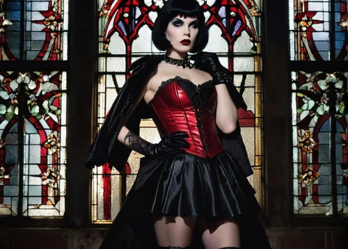 vampirella,elvira,stained glass,gothic portrait,gothic woman,vampira,vicar,gothic dress,gothicus,shrilly,gothic style,gothic,volturi,vampire lady,kimbra,countess,vampire woman,vampyre,dela,dita,Illustration,American Style,American Style 05