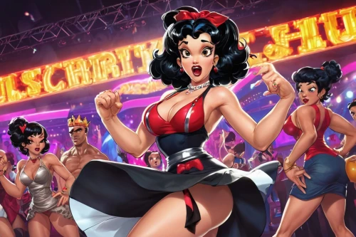 discotek,pin up girls,retro pin up girls,pin-up girls,rockabilly,rockabella,cockettes,daffney,prizefight,rockettes,pin ups,las vegas entertainer,rockette,supercasino,bombshells,scummvm,party banner,game illustration,barmaids,rockabilly style,Conceptual Art,Fantasy,Fantasy 26