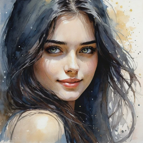 girl portrait,donsky,behenna,girl drawing,mystical portrait of a girl,etty,portrait of a girl,young woman,watercolor painting,fantasy portrait,jeanneney,young girl,digital painting,evgenia,romantic portrait,alita,watercolor,watercolor pencils,photo painting,kommuna,Illustration,Paper based,Paper Based 05