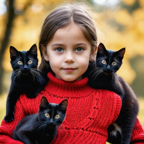 familiars,pet black,toxoplasmosis,black cat,cat family,little blacks,baby cats,cat lovers,kittens,little boy and girl,children's eyes,melanistic,gatos,cute cat,halloween black cat,piccoli,little girls,children,toxoplasma,vintage children,Photography,General,Realistic