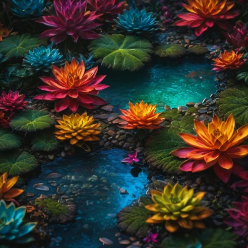 fallen colorful,water flowers,colorful water,water lotus,water lilies,flower water,colorful leaves,waterlilies,water flower,pond flower,colorful flowers,kaleidoscape,flower wallpaper,lily pond,water plants,koi pond,waterlily,water lily,dahlias,splash of color,Photography,General,Fantasy