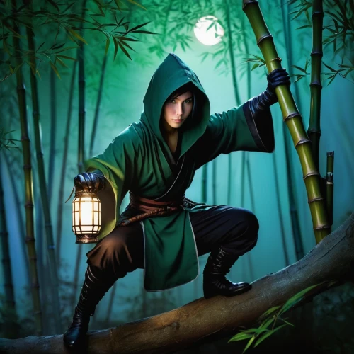 fantasy picture,yi,world digital painting,robinhood,quarterstaff,niten,bamboo forest,fantasy art,fantasy portrait,bamboo flute,bamboo,summoner,monk,seregil,druid,the wanderer,conjurer,arcanjo,shadowboxer,jubei,Conceptual Art,Fantasy,Fantasy 30