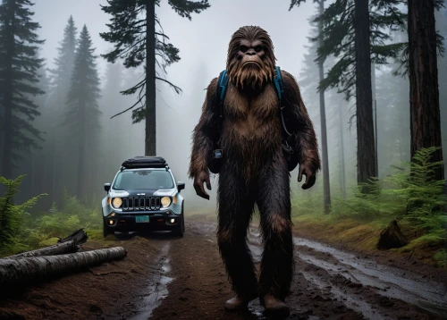 bigfoot,sasquatch,cryptozoology,gigantopithecus,beorn,yeti,windigo,uaz,gimlin,werewolve,volvo,palaeopropithecus,eldershaw,wolfman,paleoindian,paleoindians,skinwalker,cryptids,cryptozoological,apeman,Conceptual Art,Fantasy,Fantasy 09