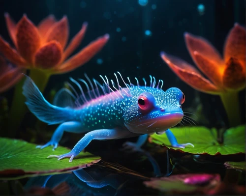 beautiful fish,axolotl,underwater fish,aquarium inhabitants,tropical fish,forest fish,cychropsis,blue angel fish,lfs,blue fish,rainbowfish,axolotls,underwater background,betta fish,aquarium fish,diamond tetra,ornamental fish,laticeps,betta,aquatic life,Illustration,Retro,Retro 19