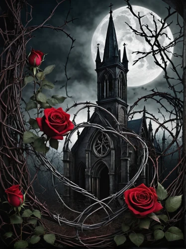 gothic style,haunted cathedral,dark gothic mood,gothic,witch's house,halloween background,witch house,the haunted house,ravenloft,haunted castle,gothic church,haunted house,gothic woman,moonsorrow,gothic portrait,dark art,the sleeping rose,halloween frame,gothic dress,gothicus,Illustration,Abstract Fantasy,Abstract Fantasy 05