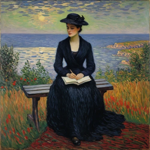 woman sitting,tuxen,la violetta,seurat,woman with ice-cream,woman at cafe,portrait of a woman,woman drinking coffee,woman holding pie,rysselberghe,woman playing,girl in the garden,maillol,woman eating apple,nannes,jatte,woman holding a smartphone,girl sitting,girl in a long dress,portrait of a girl,Art,Artistic Painting,Artistic Painting 04