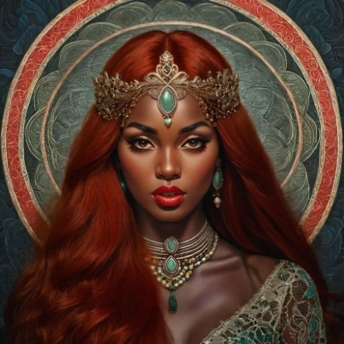 raja,aja,niobe,fantasy portrait,amerykah,tretchikoff,baoshun,hathor,mahdawi,matangi,erykah,oshun,eritrean,priestess,kalima,fazilah,irisa,kouroussa,tyra,nubian