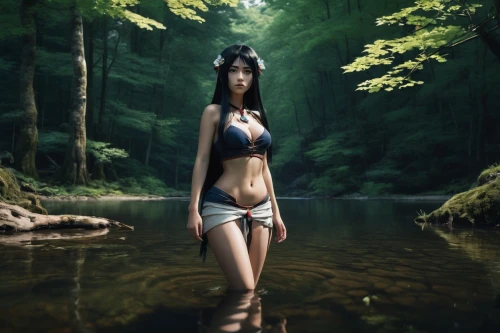 fantasy picture,naiad,photo manipulation,hoshihananomia,photoshop manipulation,dryad,photomanipulation,faerie,girl on the river,kupala,oriental girl,water lotus,fantasy art,compositing,hekate,japanese woman,amazonian,the enchantress,in the forest,swamps,Conceptual Art,Fantasy,Fantasy 11