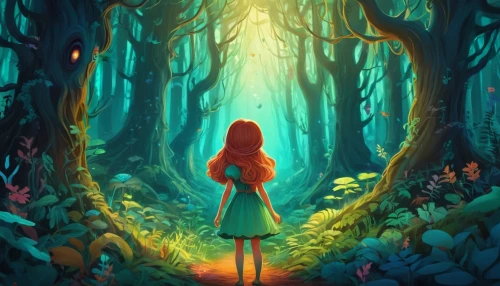 fairy forest,forest of dreams,arrietty,enchanted forest,the forest,forest background,in the forest,forest walk,fairytale forest,forest path,wonderland,forest,ballerina in the woods,girl with tree,world digital painting,fairy tale,the woods,fairy world,a fairy tale,enchanted,Illustration,Realistic Fantasy,Realistic Fantasy 37